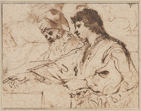 H 071
<br/>
Jonge en oude man in gesprek
<br/>
<em>Guercino (1591-1666)</em>